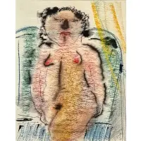 Nude by Vincent Smith, Mixed media, signed, titled, and dated, 1966, sold May 2025