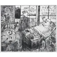 Housing Northern Style by Vincent Smith, AP etching, sold May 2025