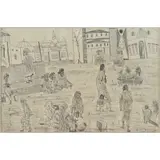 Vincent Smith, The Megallah in the Walled City of Harar, Pencil