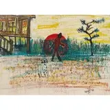 Vincent Smith, Evening Stroll, Pen and watercolor