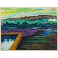 Mt Kilimanjaro by Vincent Smith, Gouache, sold May 2025
