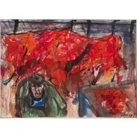 Vincent Smith, Poultry Market, Gouache