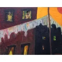 Harlem by Vincent Smith, Oil on board/collage, sold May 2025