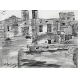 Vincent Smith, Fort Jesus, Ink drawing, signed, titled and dated 1973