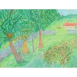 Vincent Smith, Caribbean Farm, Watercolor, unsigned but with estate stamp
