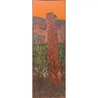 Bombed Steaple by Vincent Smith, Oil On Masonite, signed and titled, sold May 2025