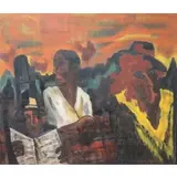 Vincent Smith, JAZZ MUSICIAN, Oil On Masonite