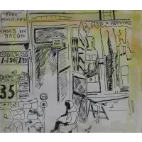 Poultry Market by Vincent Smith, Pen and Watercolor, sold May 2025