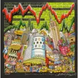 Charles Fazzino, Bears-A Hangin; Bulls-A-Chargin, 2004, 3D Serigraph construction