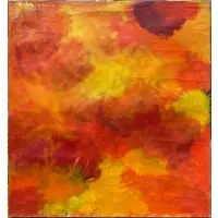 Felix Pasilis, Untitled (Red and Yellow Abstract), Oil on canvas