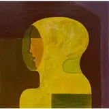 Hilaire Hiler, Untitled (Figure in Yellow), 1932, Oil on board