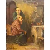 Wilhelm Lehmann-Leonhard, The Kitchen Experiment, Oil on board