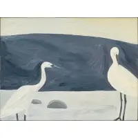 Yuko Murata, Two Egrets, 2005, Oil on panel
