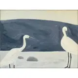 Yuko Murata, Two Egrets, 2005, Oil on panel
