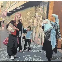 Romer + Romer, Szene mit Kopftuch bei Kairsers (Scene with Headscarf at Kaiser's), 2005, Oil and acrylic on canvas