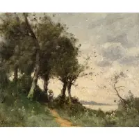 Paysanne Sur Le Chemin (Peasant Woman on a Path) by Paul Désiré Trouillebert, Oil on canvas, sold May 2025