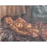 Henri Le Fauconnier, Femme Dormant (Woman Sleeping), Oil on canvas