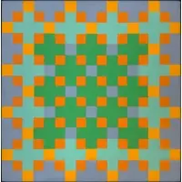 Edna Andrade, Diamond Grid I-65, Oil on canvas