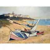 Charles Levier, La Plage (The Beach), Oil on canvas