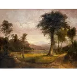 Thomas Doughty, River Landscape with Figures and Sailboat