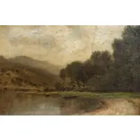 John Bunyan Bristol, Hudson River View, Oil on canvas
