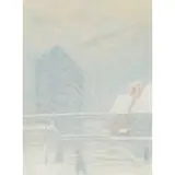 Brooklyn Bridge, Gospel Mission, NYC by Johann Berthelsen, Oil on canvas board, sold Apr 2025