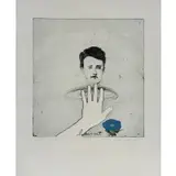 Jim Dine, Blue Hair Cut, 1972, Etching and offset lithograph