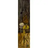 Still life with Yellow Table by Charles Levier Aka "St. Jacut", Oil on board, sold Apr 2025