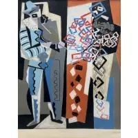 Arlecchino e Pedrolino by Gino Severini, Color lithograph on paper, sold Apr 2025