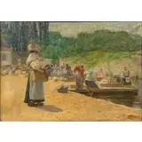Maximilien Colin, Women Washing, Oil on canvas