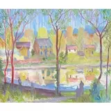 Joseph Barrett, Tow Path, Oil on canvas