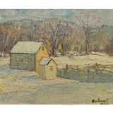 Arthur van Zile Bodwell, Connecticut Farmhouse, 1934, Oil on board