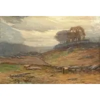 Leonard Ochtman, A Grey Morning, Oil on canvas