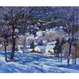 Judith Carbine, Winter in Midnight Blue, Oil on canvas