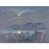 View of Kingston from Rhinebeck by Frank Tregarthen Brokenshaw, Pastel, sold Apr 2025