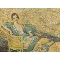 Helen Thurber, Woman in Robe, Oil on canvas