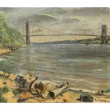Paul Daniel Ortlip, George Washington Bridge, Oil on canvas