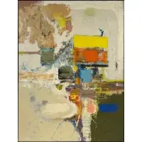 Robert Keyser, Untitled (Abstract with Yellow and Orange), 1959, Oil on canvas