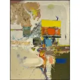 Robert Keyser, Untitled (Abstract with Yellow and Orange), 1959, Oil on canvas
