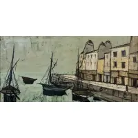 Harbor with Sailboats by Charles Levier, Oil on canvas, sold Apr 2025