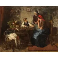 Emanuel Spitzer, The Young Accountant, 1885, Oil on canvas