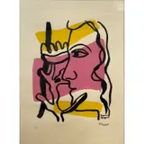 Fernand Léger, Profil a la Fleur (Profile with Flower), Color lithograph