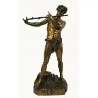 Félix Charpentier, Improvisateur, Large Gilt bronze sculpture