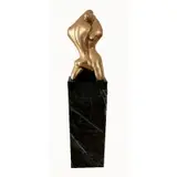 Manuel Carbonell, Base 3" h x 15" x 8", Large gilt bronze torso on base