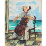 Rudolf Jacobi, Pau Casals (1876-1973) on Cello, Oil on canvas