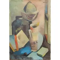 Annot Jacobi, Still-Life With Books and Globe, 1926, Oil on canvas
