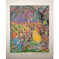 Gloria Vanderbilt, Peaceable Kingdom, Colored lithograph