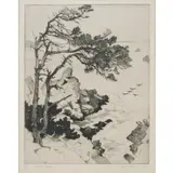 Gene Kloss, Pines & Pelicans, Etching on paper