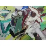 Carl Latimer, Abstract composition, Oil on canvas
