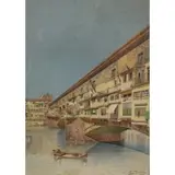 Ernesto Bensa, Untitled, Venetian scene, watercolor signed lr rt